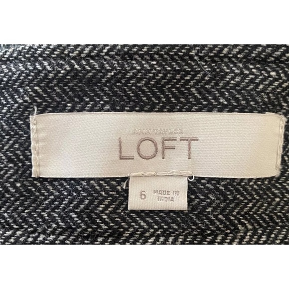 Ann Taylor Loft Herringbone Tweed Wool Blend Reverse Pleat Skirt Womens 6 (1056) - Picture 3 of 4